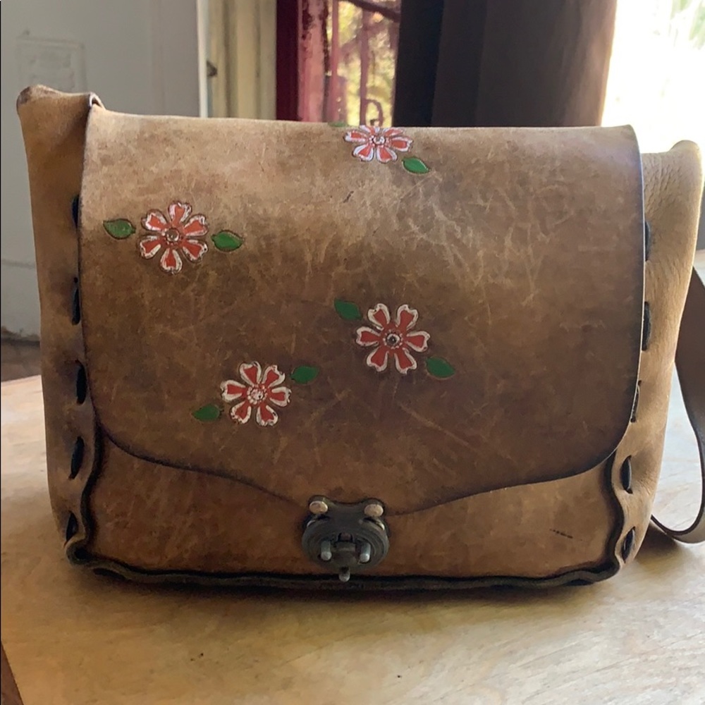 Vintage leather hippie purse.